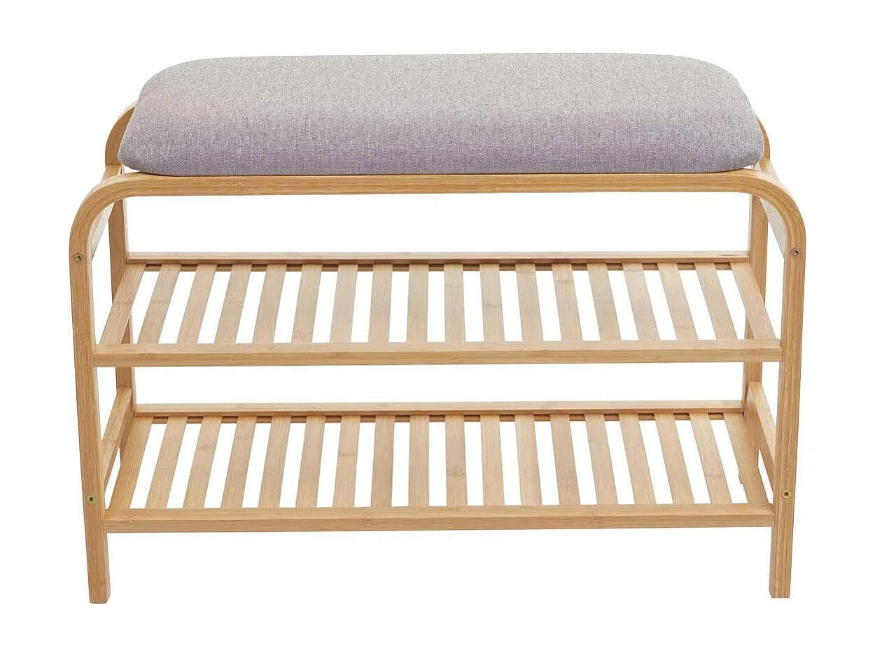 Banc étagère à chaussures bambou marron 70 x 30 x 50 cm BAN04049