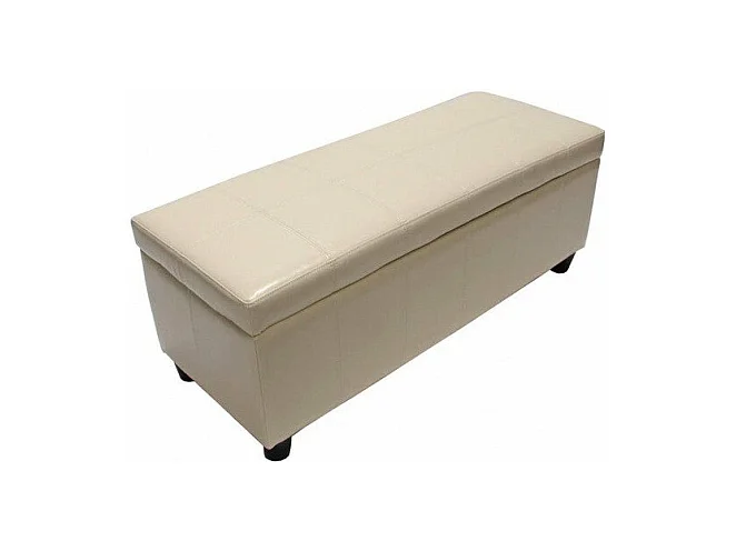 Banc banquette de rangement cuir crème 112 x 45 x 45 cm BAN04014