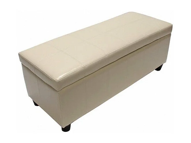 Banc banquette de rangement cuir crème 112 x 45 x 45 cm BAN04014