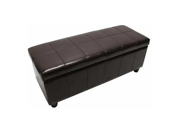 Banc banquette de rangement cuir marron 112 x 45 x 45 cm BAN04013