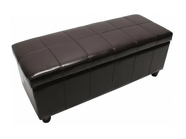 Banc banquette de rangement cuir marron 112 x 45 x 45 cm BAN04013
