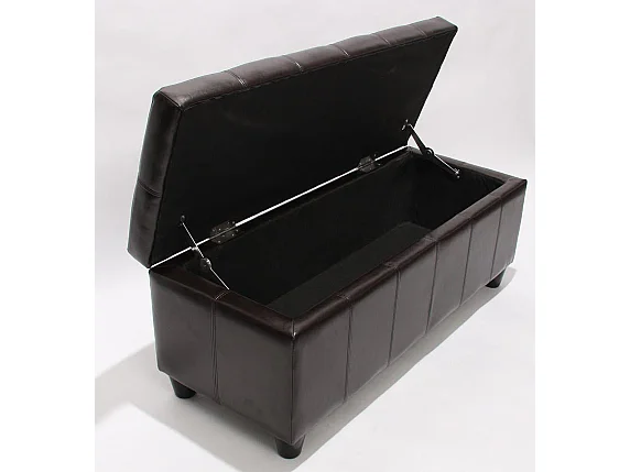 Banc banquette de rangement cuir marron 112 x 45 x 45 cm BAN04013