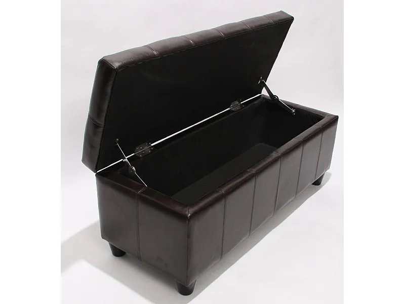Banc banquette de rangement cuir marron 112 x 45 x 45 cm BAN04013