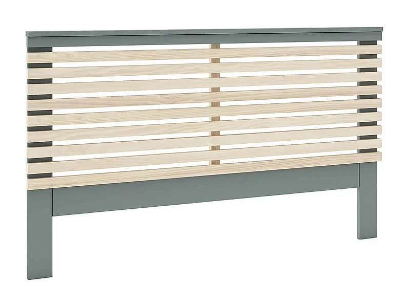 CANACA - Tête de Lit 135/140 Scandinave MDF et Pin Massif Gris Vert