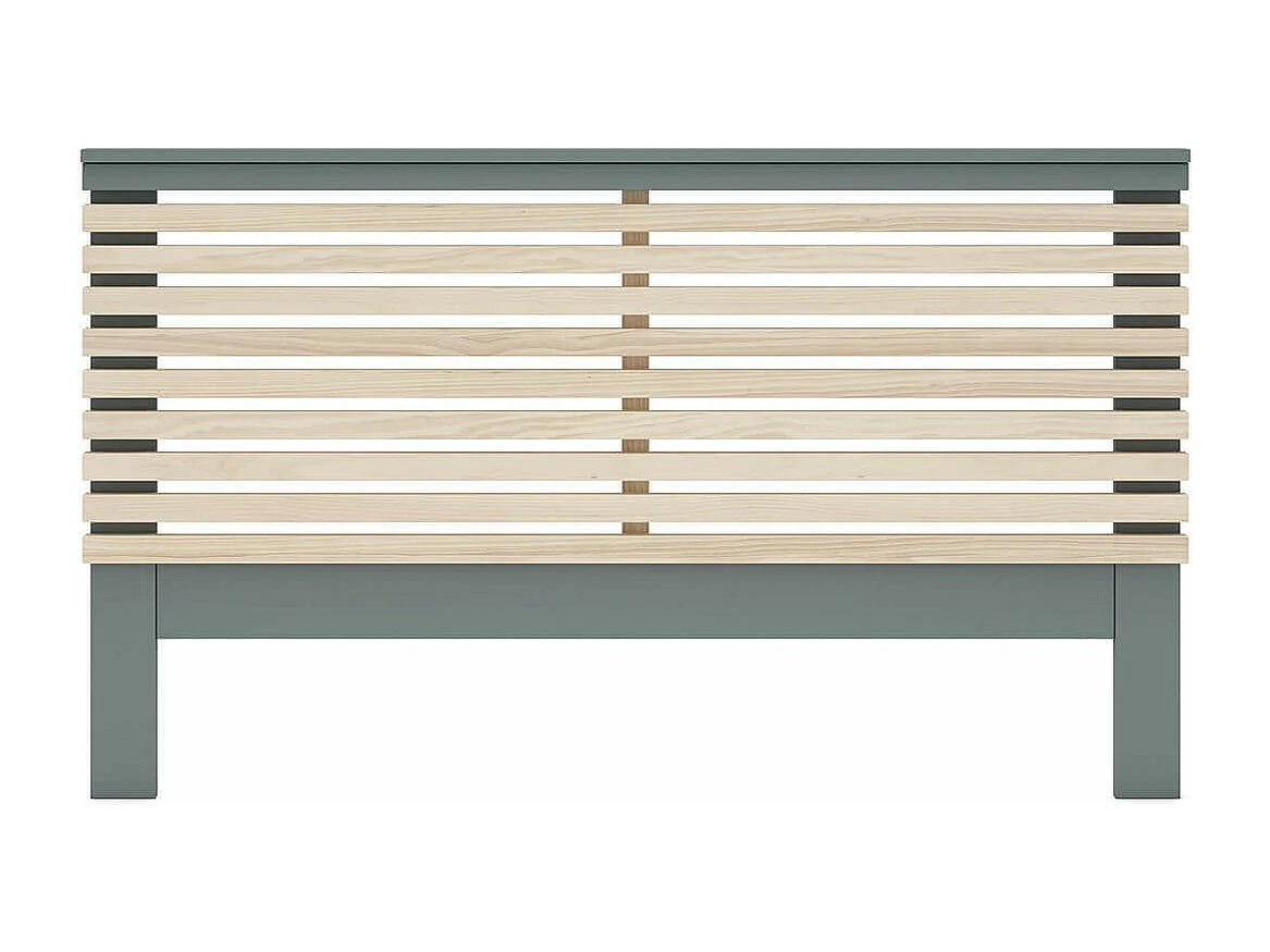 CANACA - Tête de Lit 135/140 Scandinave MDF et Pin Massif Gris Vert