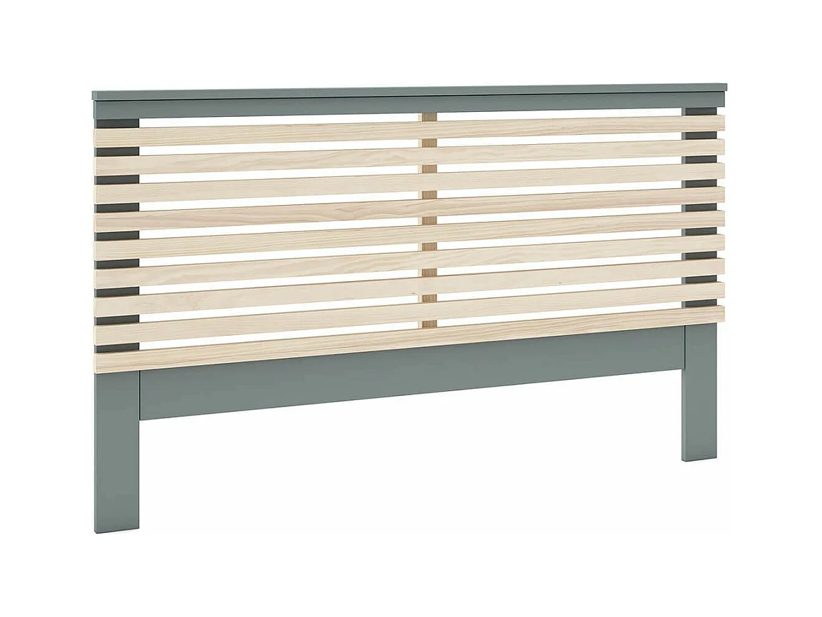 CANACA - Tête de Lit 135/140 Scandinave MDF et Pin Massif Gris Vert