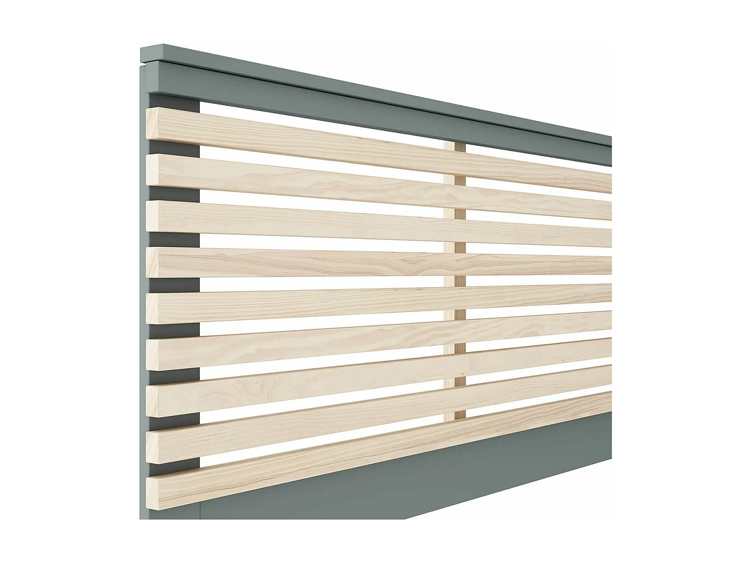 CANACA - Tête de Lit 135/140 Scandinave MDF et Pin Massif Gris Vert