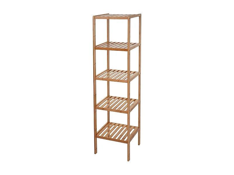 Étagère rangement salle de bambou marron 36 x 34 x 140 cm SDB04025