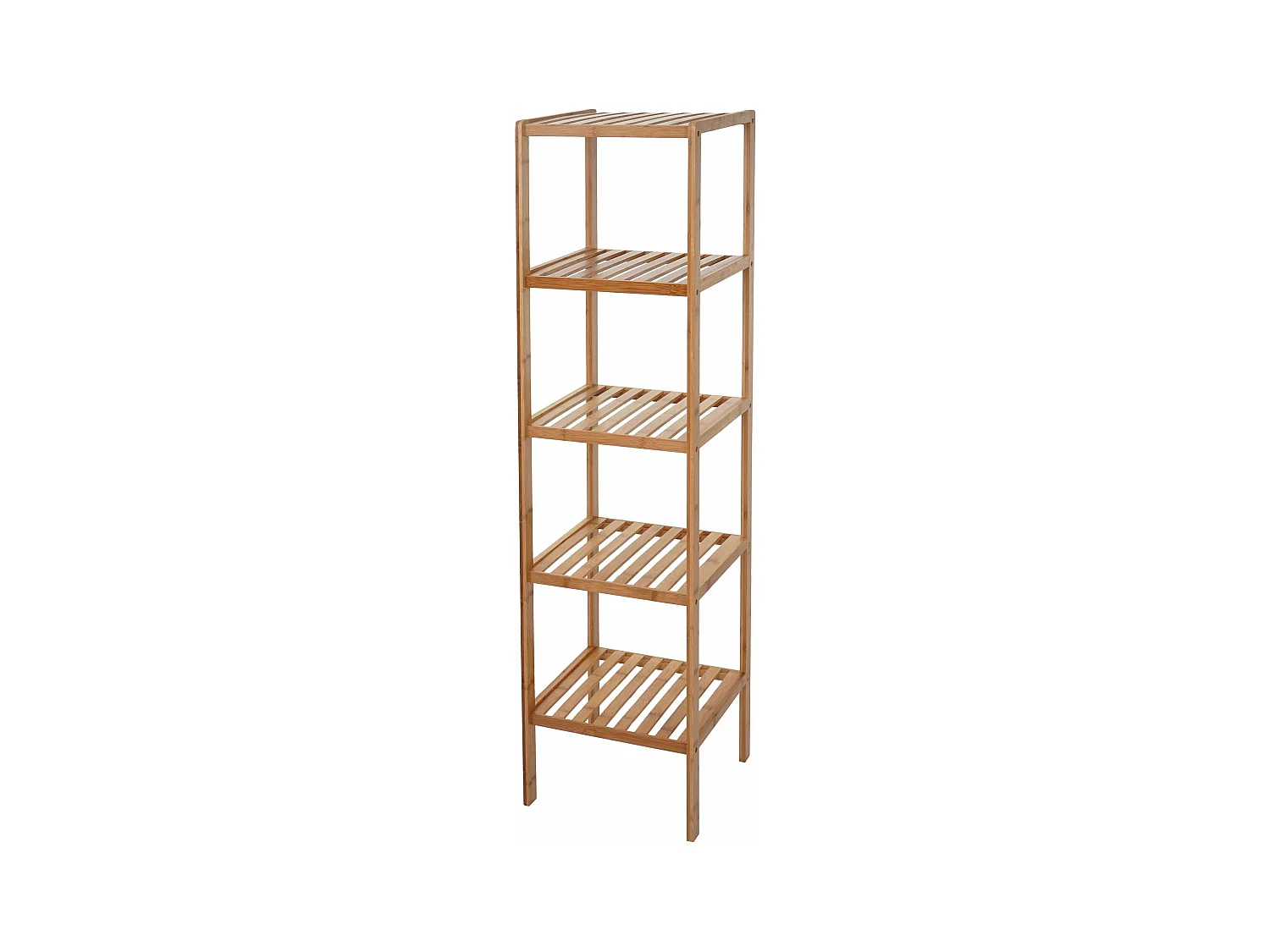Étagère rangement salle de bambou marron 36 x 34 x 140 cm SDB04025