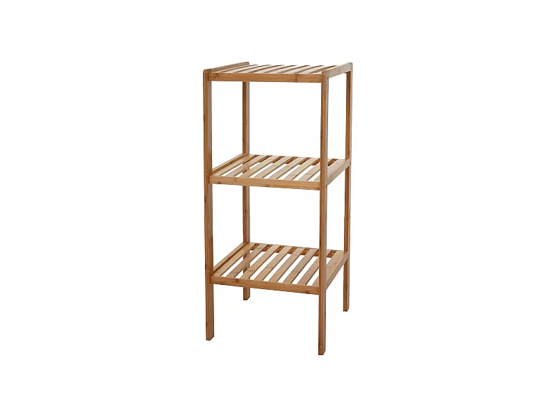 Étagère rangement salle de bambou marron 34 x 33 x 80 cm SDB04022