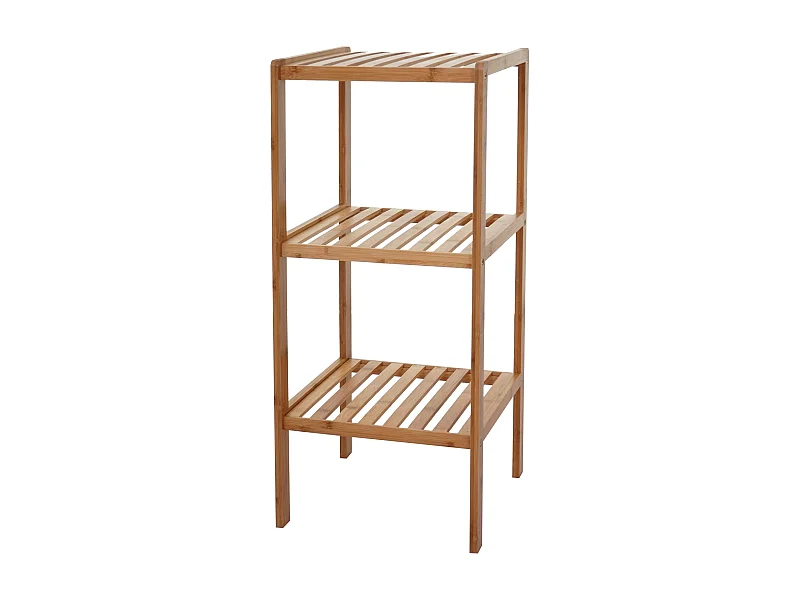 Étagère rangement salle de bambou marron 34 x 33 x 80 cm SDB04022