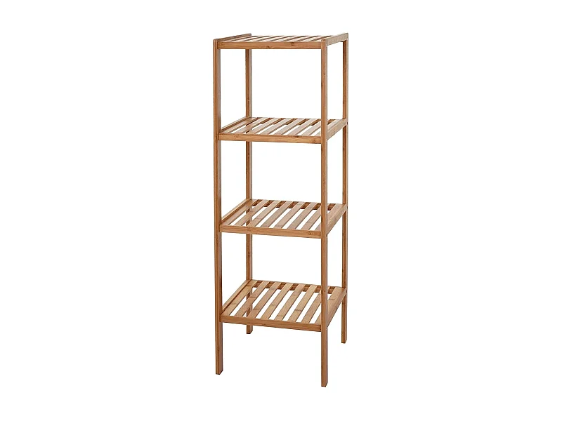 Étagère rangement salle de bambou marron 34 x 33 x 110 cm SDB04020