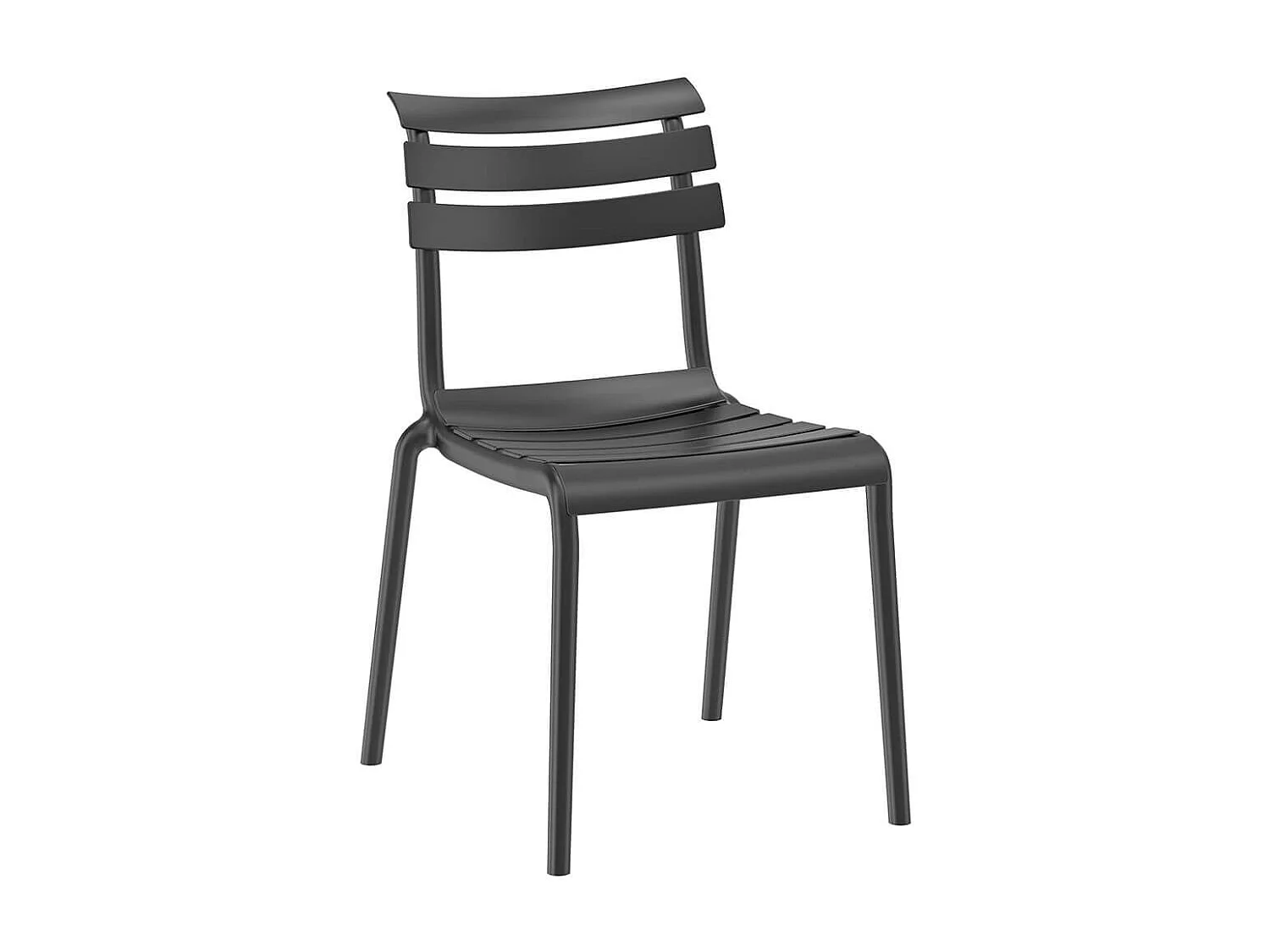 TANGUY - Lot de 4 Chaises en Plastique Recyclé et Polypropylène Anthracite