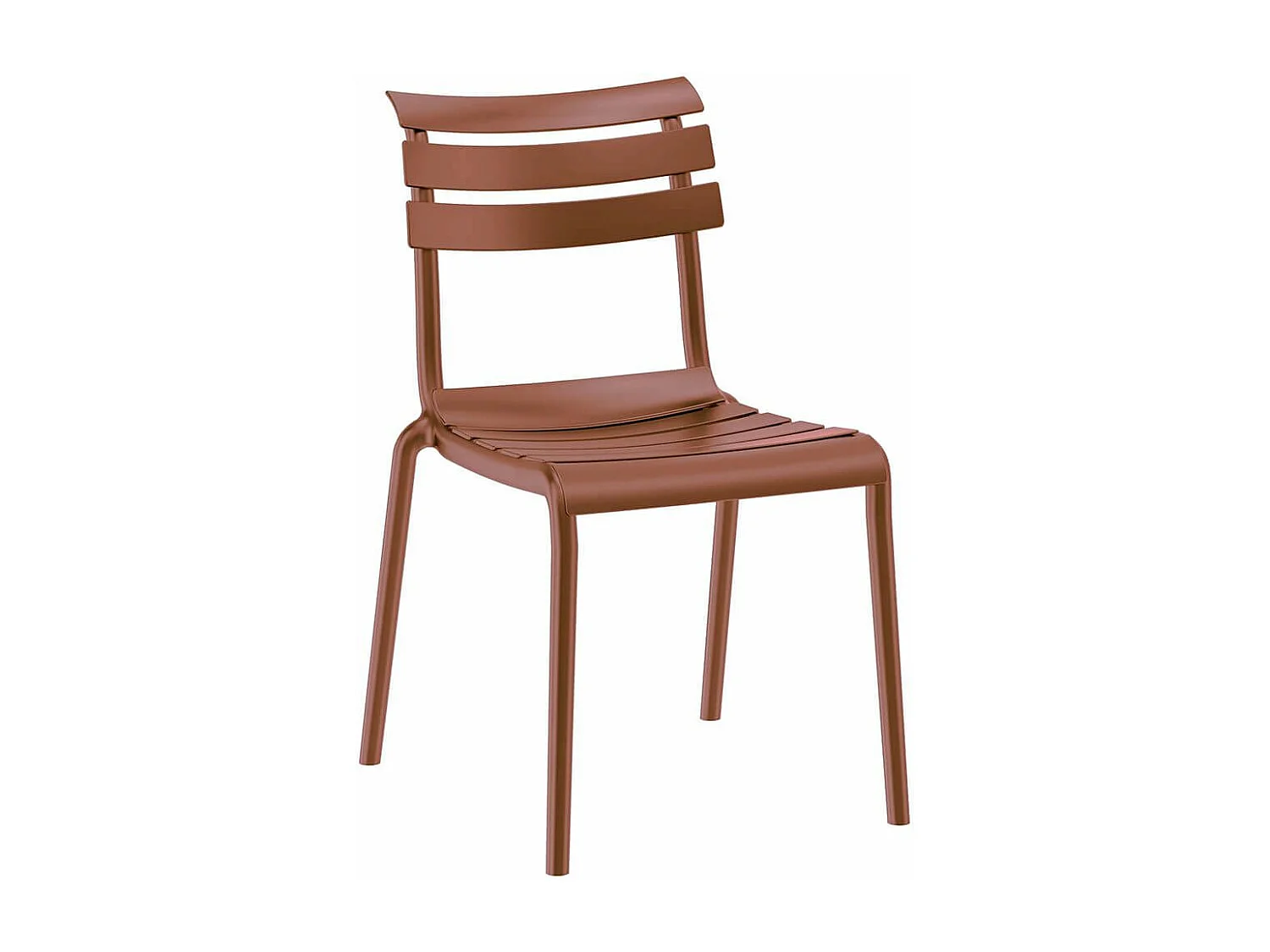 TANGUY - Lot de 4 Chaises en Plastique Recyclé et Polypropylène Rouge Terracotta
