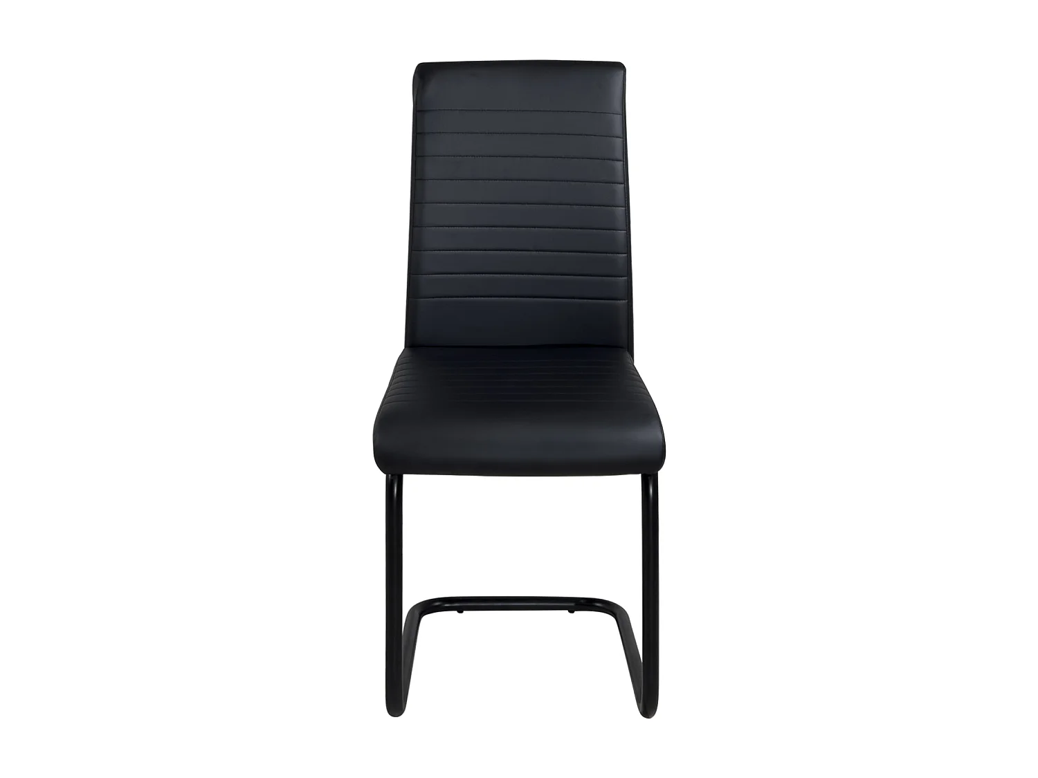 Lote 2 sillas de comedor diseño símil cuero patas metálicas OPUS (Negro-i)