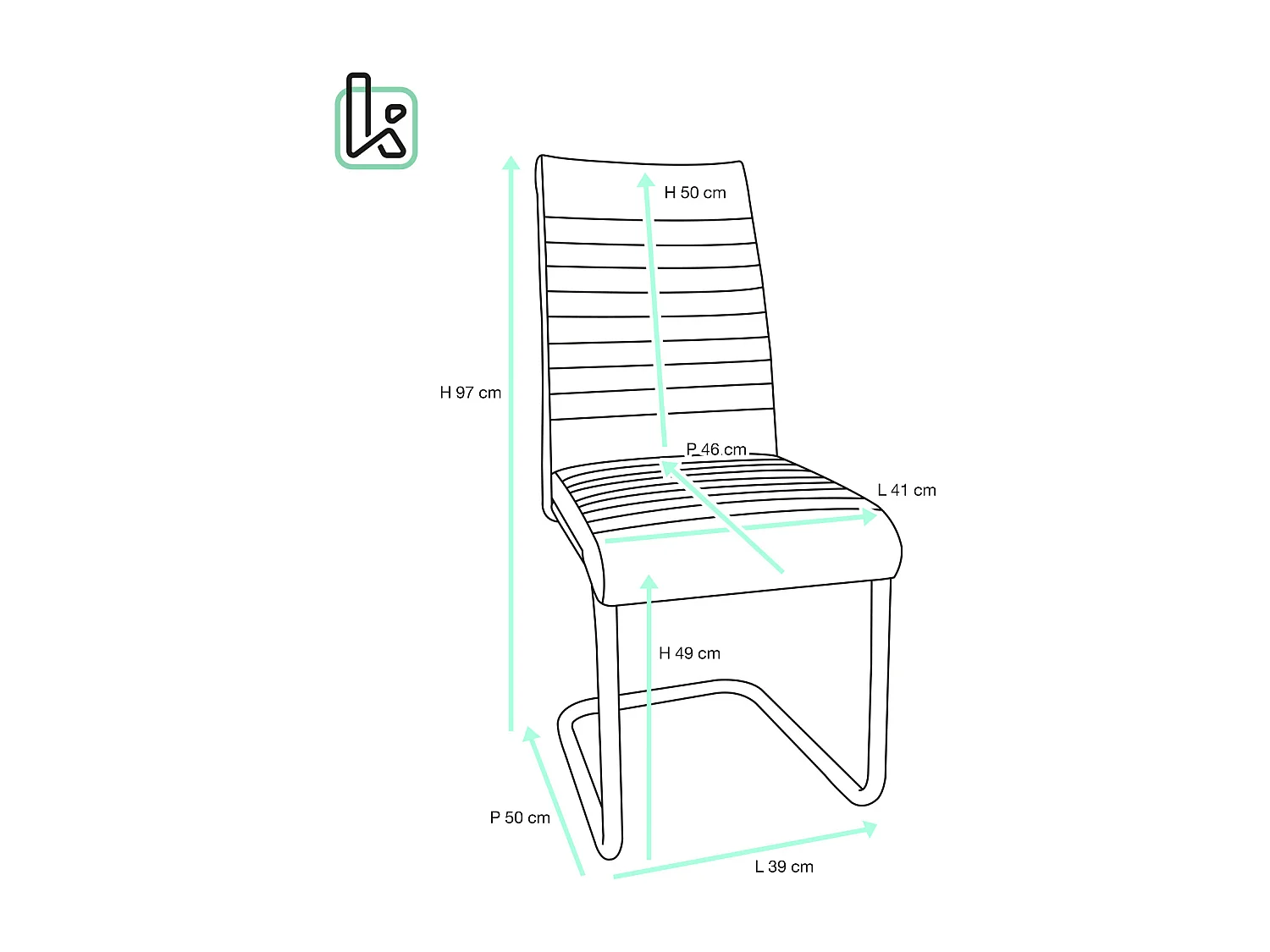 Lote 2 sillas de comedor diseño símil cuero patas metálicas OPUS (Negro-i)