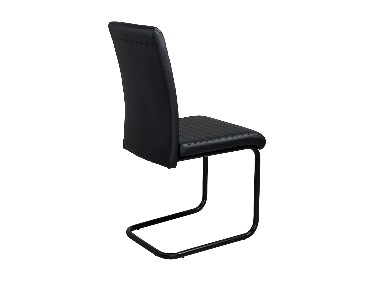 Lote 2 sillas de comedor diseño símil cuero patas metálicas OPUS (Negro-i)