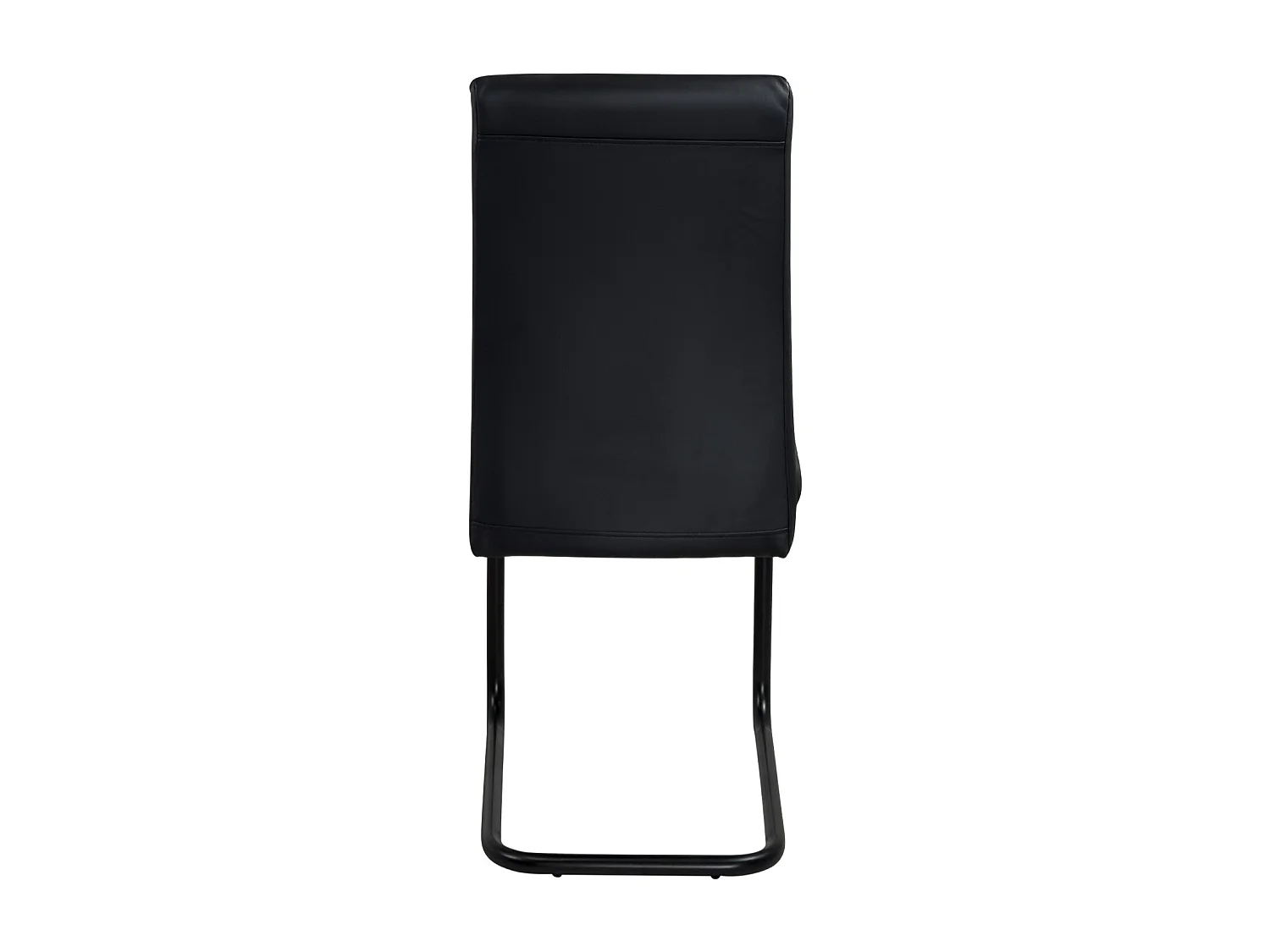 Lote 2 sillas de comedor diseño símil cuero patas metálicas OPUS (Negro-i)