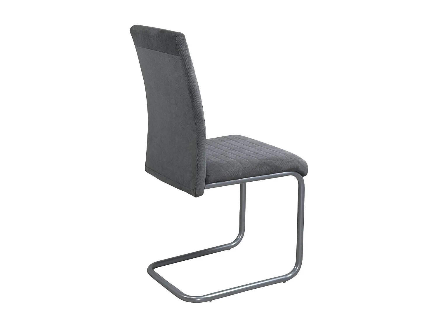 Lote 2 sillas de comedor diseño tela patas metálicas OPUS (Gris)