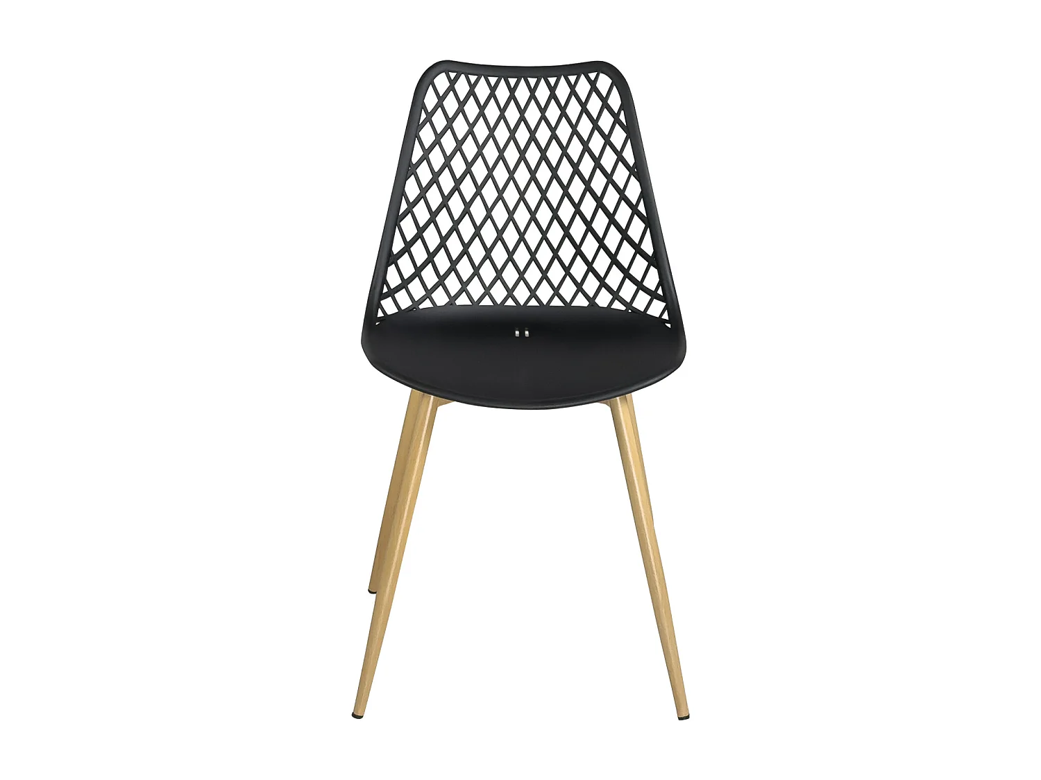 Lot 2 chaises modernes scandinaves pieds métal KIA (noir)