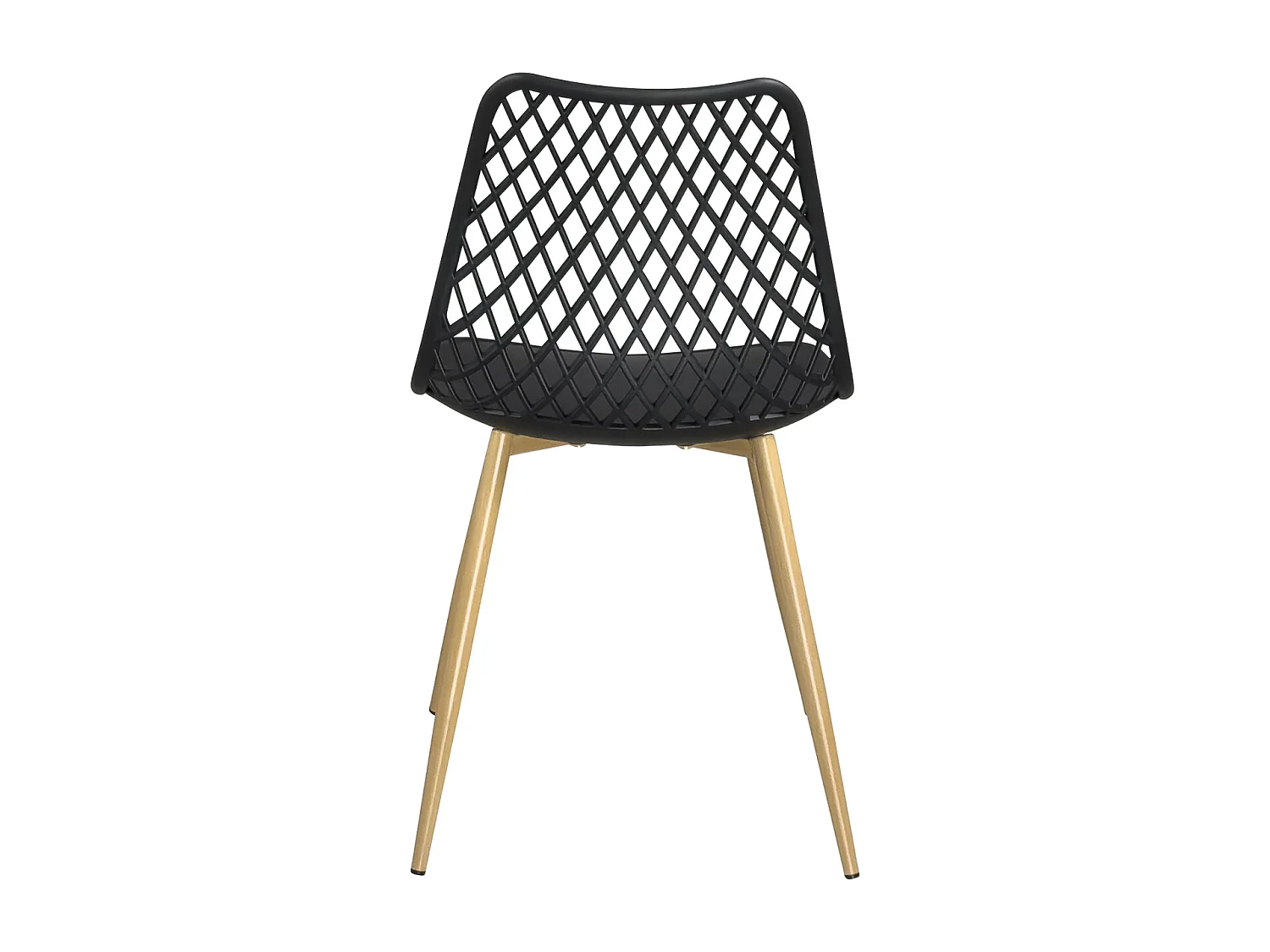 Lot 2 chaises modernes scandinaves pieds métal KIA (noir)