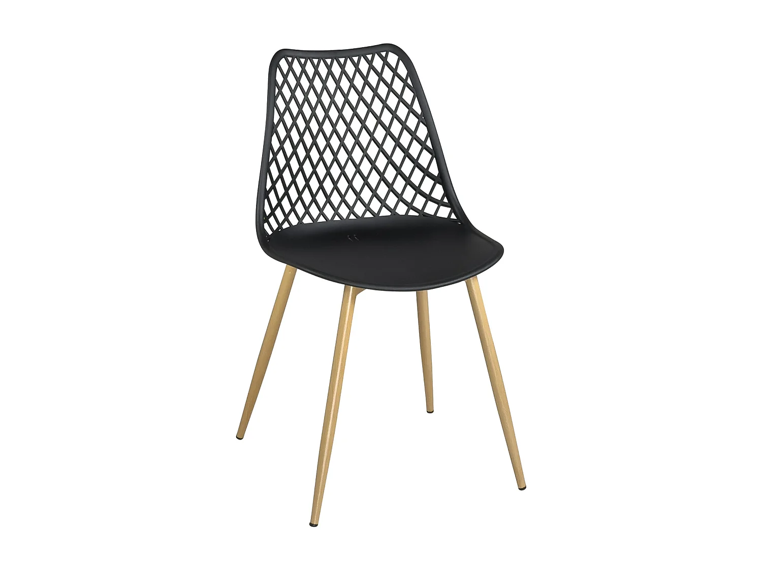 Lot 2 chaises modernes scandinaves pieds métal KIA (noir)