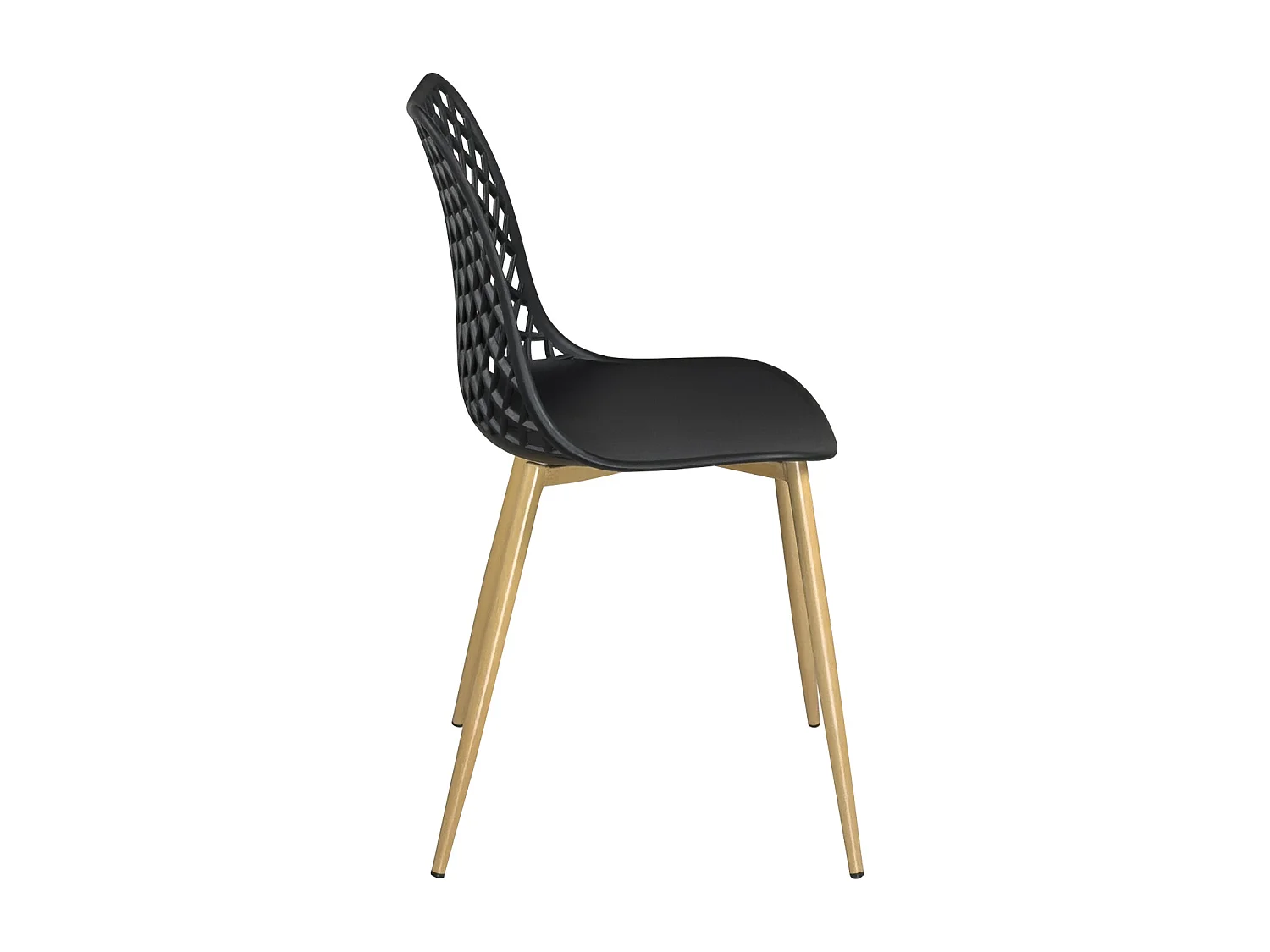 Lot 2 chaises modernes scandinaves pieds métal KIA (noir)