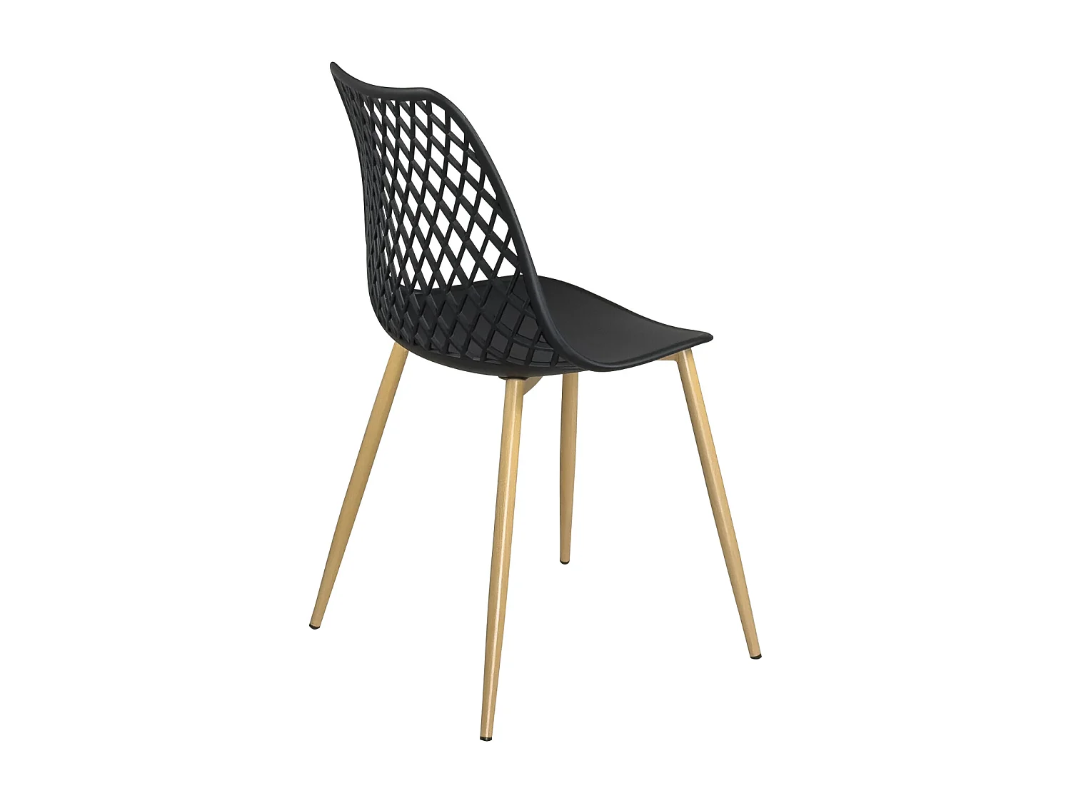 Lot 2 chaises modernes scandinaves pieds métal KIA (noir)