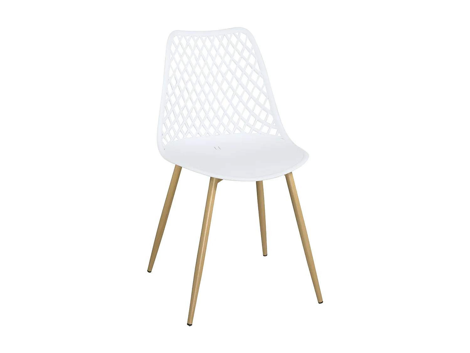 Lot 2 chaises modernes scandinaves pieds métal KIA (blanc)