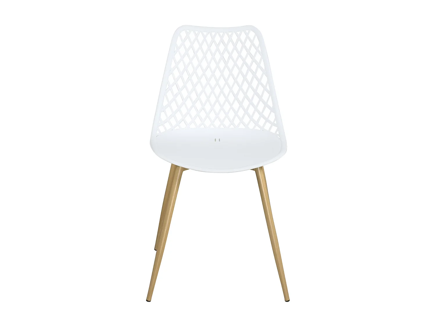 Lot 2 chaises modernes scandinaves pieds métal KIA (blanc)