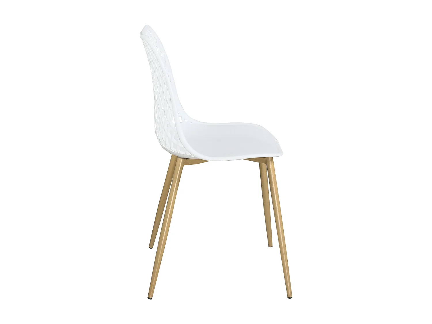 Lot 2 chaises modernes scandinaves pieds métal KIA (blanc)