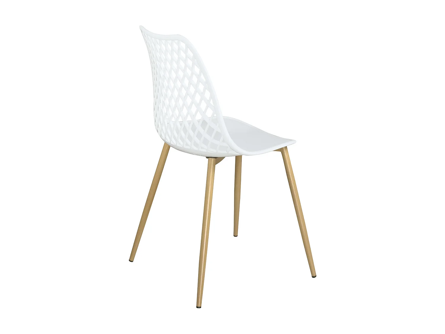 Lot 2 chaises modernes scandinaves pieds métal KIA (blanc)