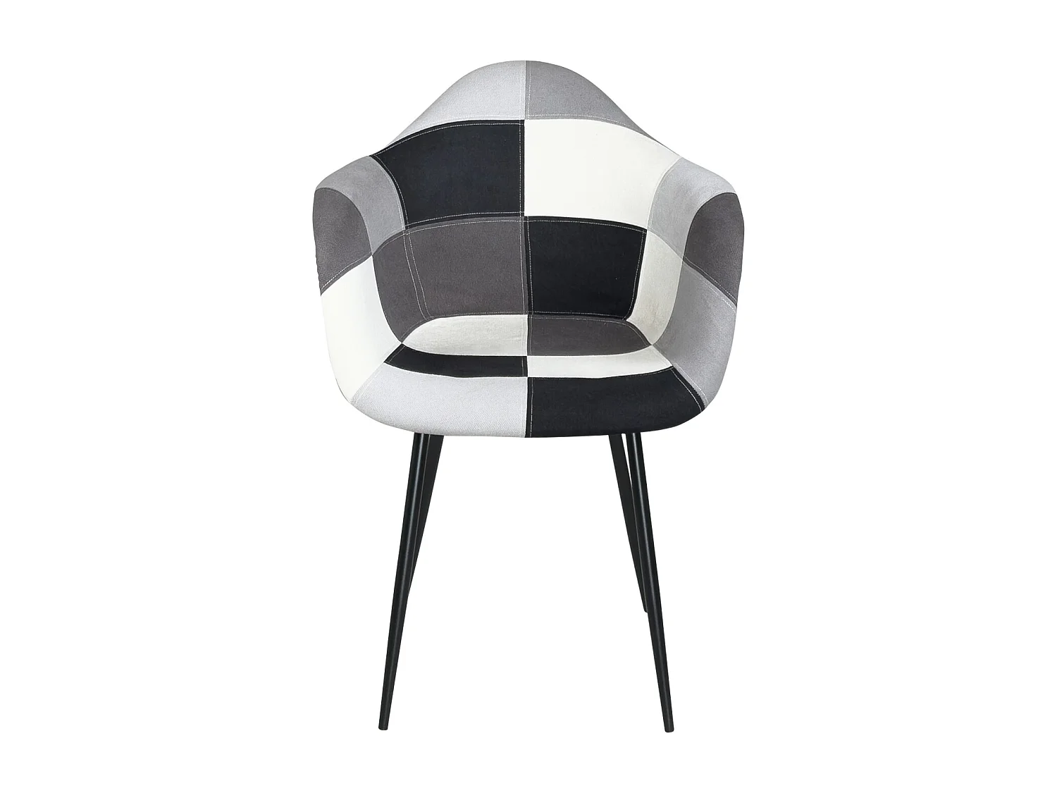 Lote 2 sillones con reposabrazos Patchwork patas metálicas NOVO (Gris)