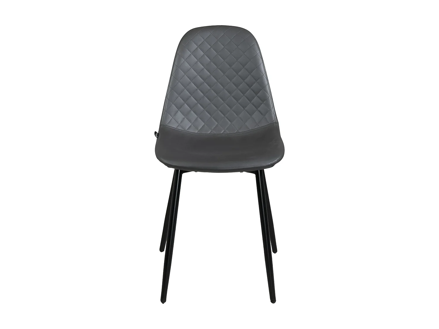 Lote 4 sillas de comedor símil cuero patas metálicas NOVA (Antracita)