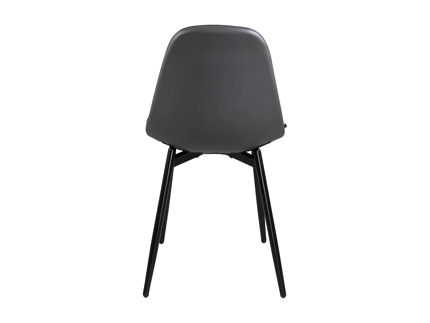 Lote 4 sillas de comedor símil cuero patas metálicas NOVA (Antracita)