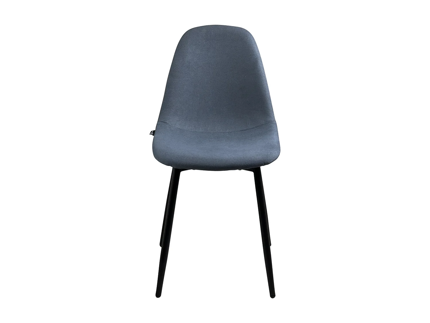 Lot 4 chaises salle à manger tissu pieds métal NOVA (bleu)