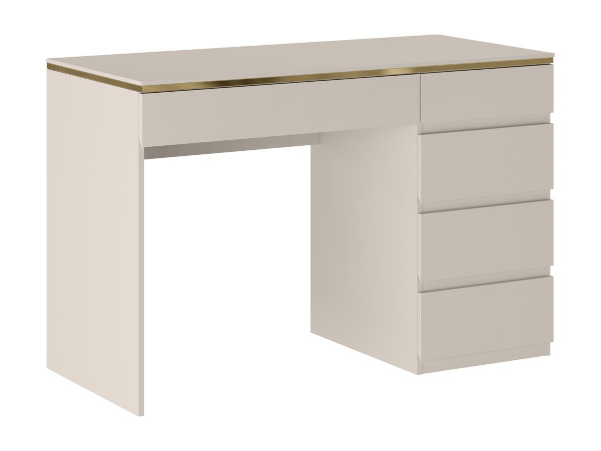 Schreibtisch - 5 Schubladen - Beige & Goldfarben - VUKIA von Pascal Morabit günstig online kaufen