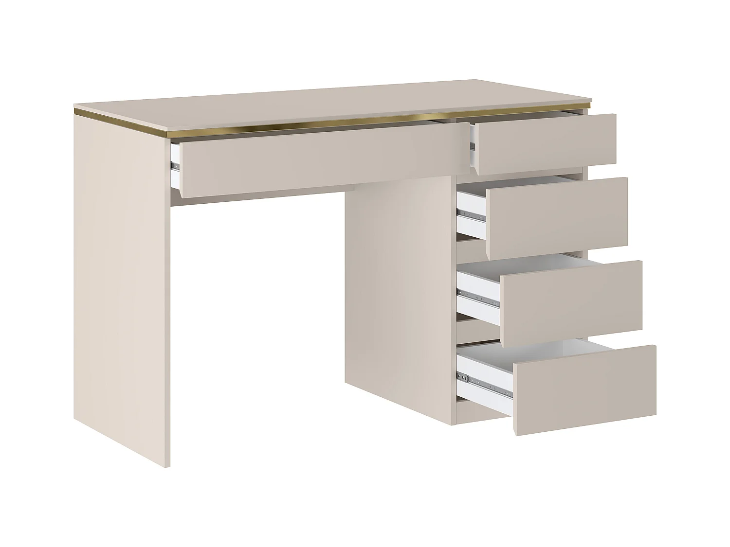 Bureau - 5 tiroirs - Beige et doré - VUKIA de Pascal Morabito