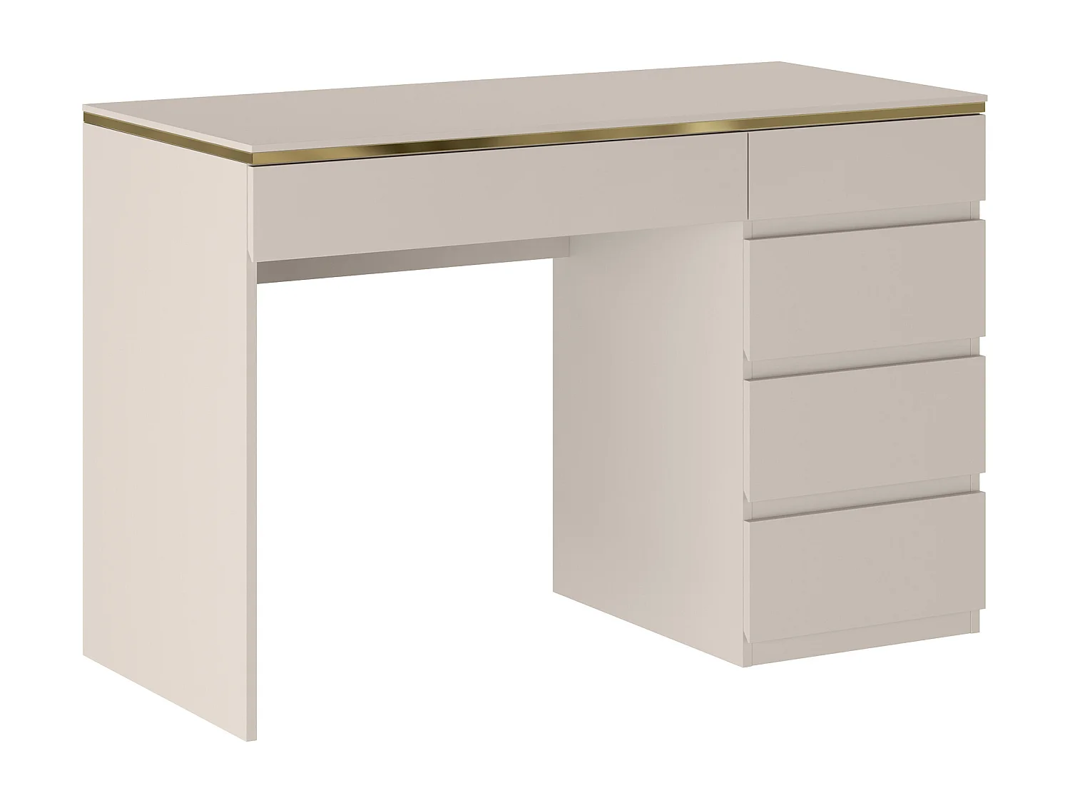 Bureau - 5 tiroirs - Beige et doré - VUKIA de Pascal Morabito