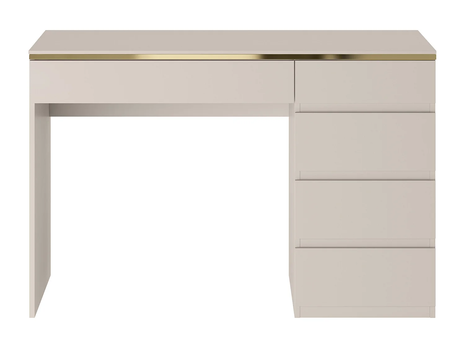 Bureau - 5 tiroirs - Beige et doré - VUKIA de Pascal Morabito