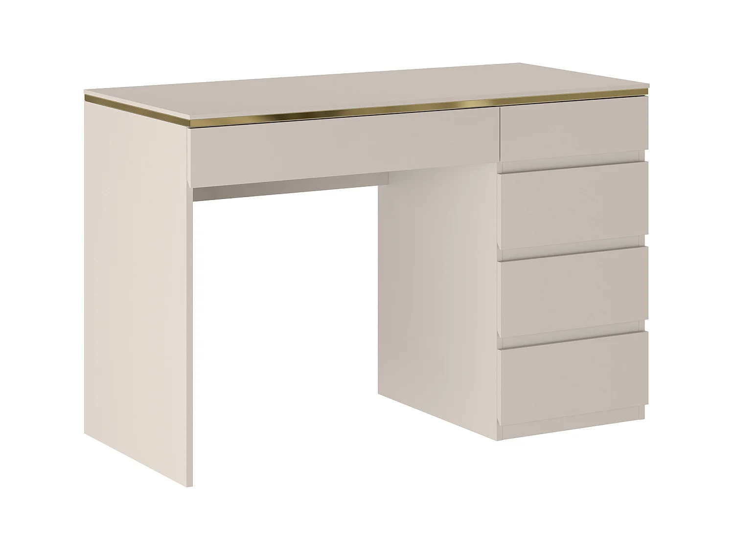 Bureau - 5 tiroirs - Beige et doré - VUKIA de Pascal Morabito