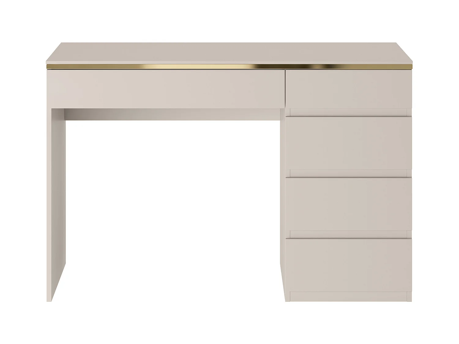 Bureau - 5 tiroirs - Beige et doré - VUKIA de Pascal Morabito