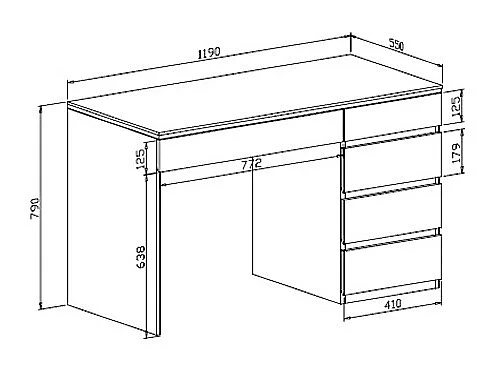 Bureau - 5 tiroirs - Beige et doré - VUKIA de Pascal Morabito