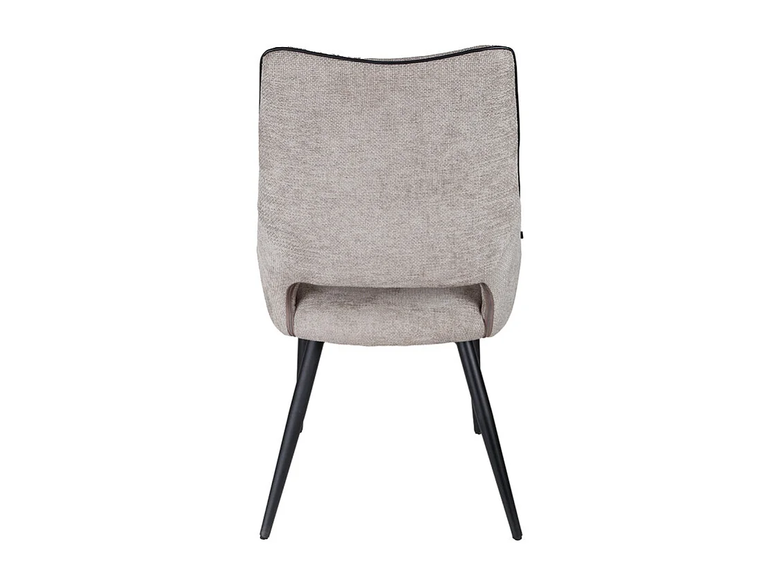 Lot de 2 chaises en tissu taupe avec pieds en métal noir - ANAÏS 2