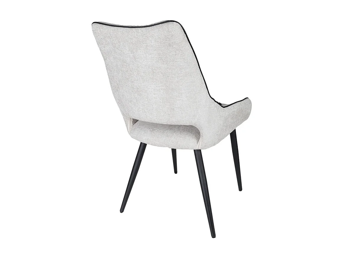 Lot de 2 chaises en tissu gris clair avec pieds métal noir - ANAÏS 2