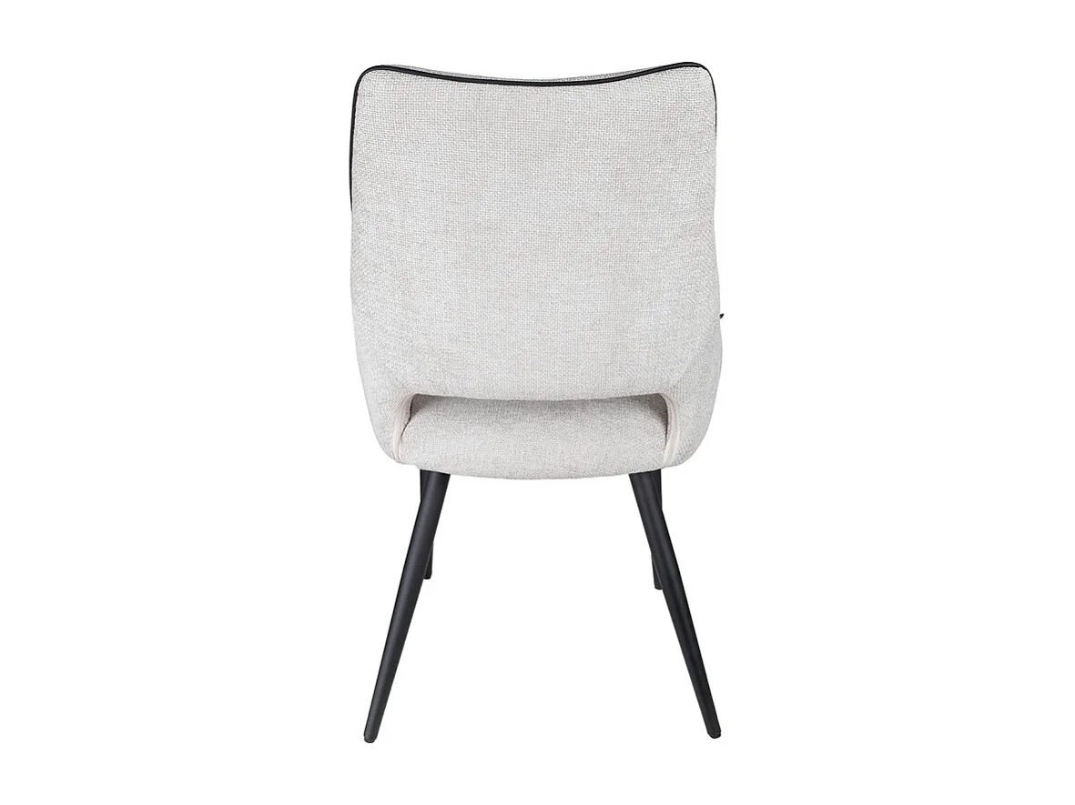 Lot de 2 chaises en tissu gris clair avec pieds métal noir - ANAÏS 2