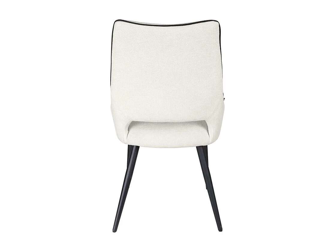 Lot de 2 chaises en tissu écru avec pieds métal noir - ANAÏS 2