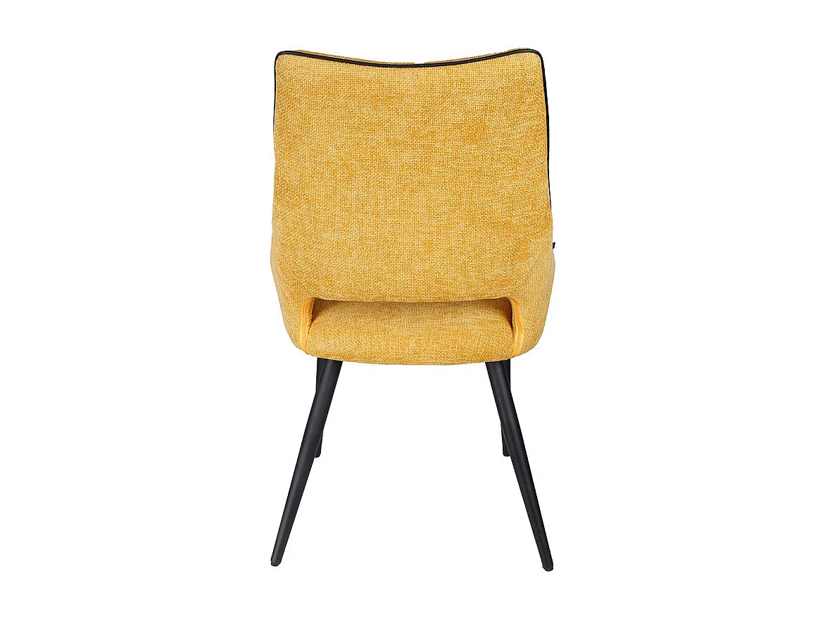 Lot de 2 chaises en tissu jaune et pieds en métal noir - ANAÏS 2