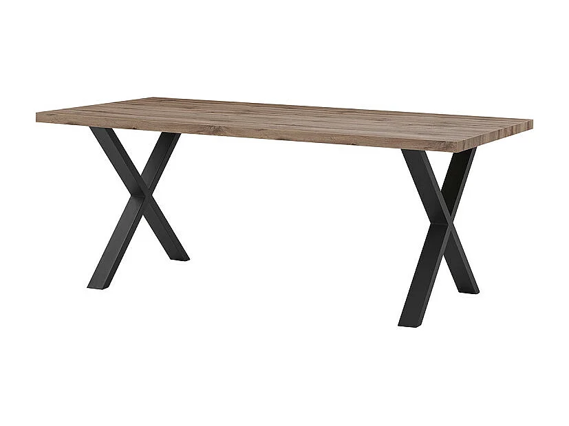 Table à manger 190 x 95 cm pieds en X métal Elégance