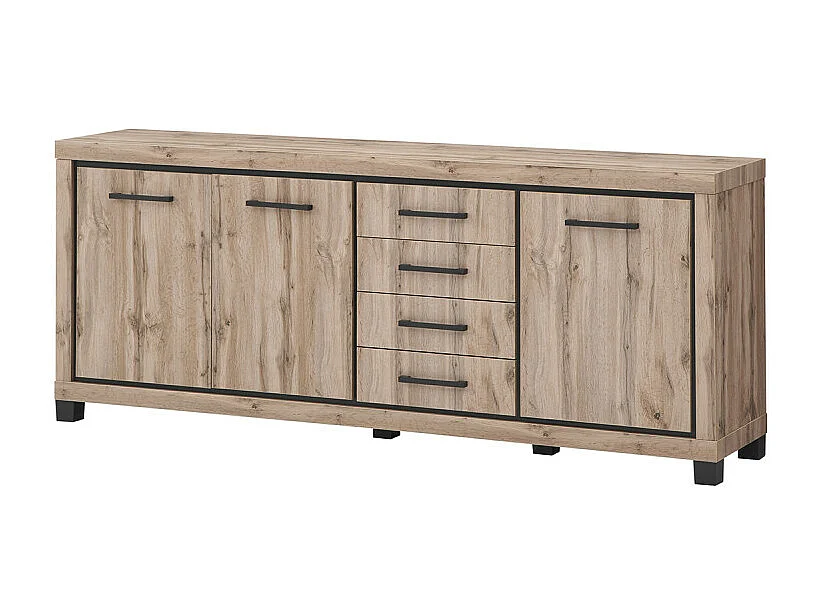 Buffet 225 cm 3 portes 4 tiroirs Elégance